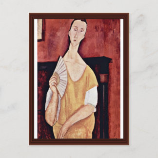 Portrait Of Lunia Czechowska With Fan Postcard
