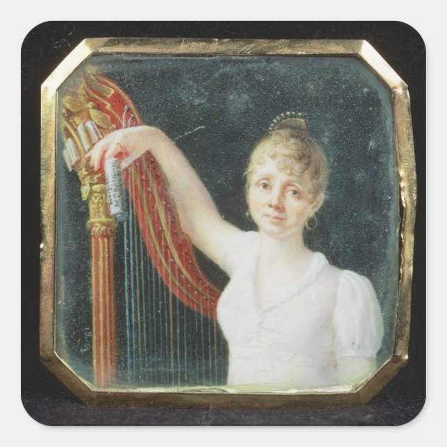 Portrait of Madame Beaumont Square Sticker (Front)