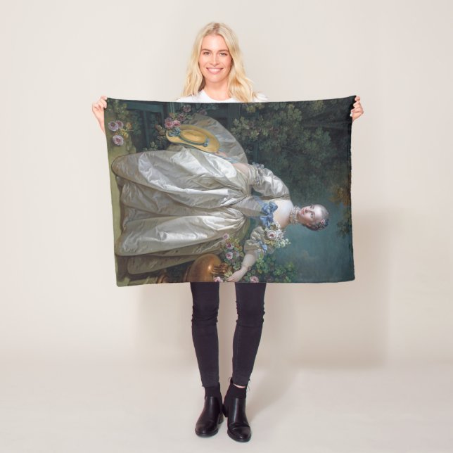 Portrait of Madame Bergeret, Boucher Fleece Blanket (In Situ)