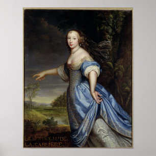 Portrait of Madame de la Sabliere Poster