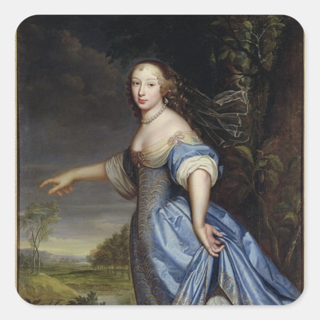 Portrait of Madame de la Sabliere Square Sticker (Front)
