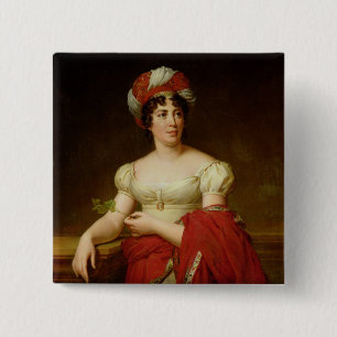 Portrait of Madame de Stael 15 Cm Square Badge