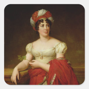Portrait of Madame de Stael Square Sticker