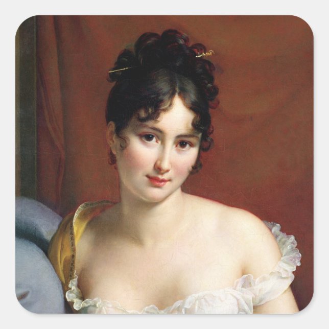 Portrait of Madame Recamier Square Sticker (Front)