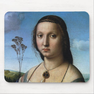 Portrait of Maddalena Doni by Raphael or Raffaello Mouse Mat