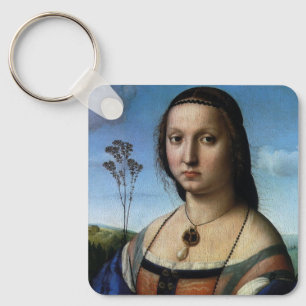 Portrait of Maddalena Doni by Raphael Sanzio Key Ring