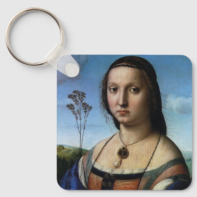 Portrait of Maddalena Doni by Raphael Sanzio Key Ring (Front)