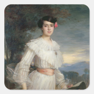 Portrait of Madeleine Reclus, 1902 Square Sticker
