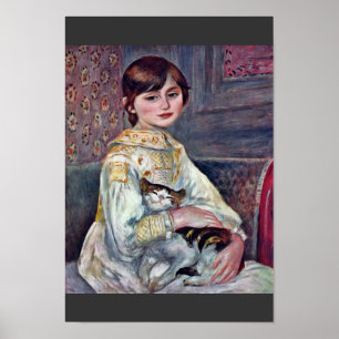 Portrait Of Mademoiselle Julie Manet With Cat Poster
