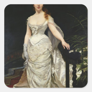 Portrait of Mademoiselle X, 1873 Square Sticker