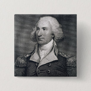 Portrait of Major General Philip Schuyler, engrave 15 Cm Square Badge