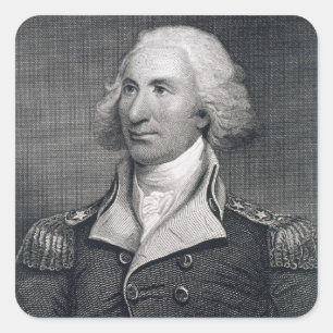 Portrait of Major General Philip Schuyler, engrave Square Sticker