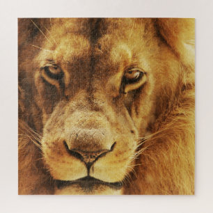 Portrait of male African lion. Jigsaw Puzzle