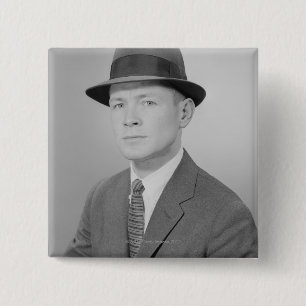 Portrait of Man 15 Cm Square Badge