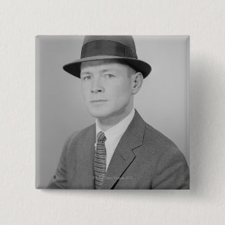 Portrait of Man 15 Cm Square Badge