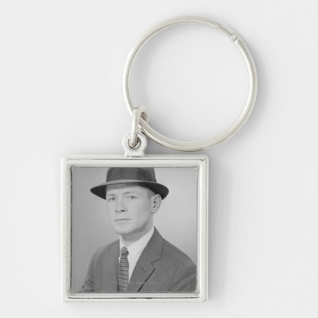 Portrait of Man Key Ring (Front)