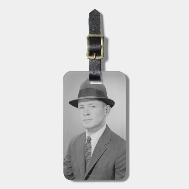 Portrait of Man Luggage Tag (Front Vertical)
