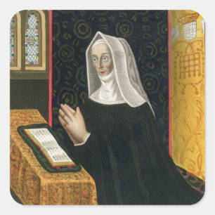 Portrait of Margaret Beaufort, Countess of Richmon Square Sticker
