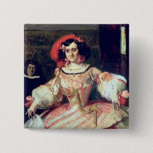 Portrait of Maria Guerrero 15 Cm Square Badge