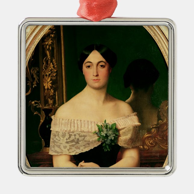 Portrait of Marianne Elisa Birch Metal Tree Decoration (Front)