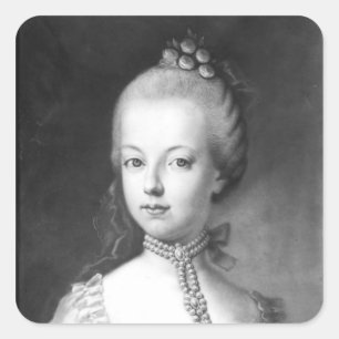 Portrait of Marie-Antoinette of Habsbourg Square Sticker