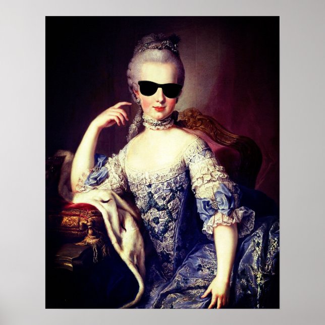 Portrait of Marie Antoinette with Sunglasses Poster (Front)