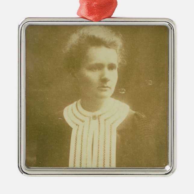 Portrait of Marie Curie Metal Tree Decoration (Front)