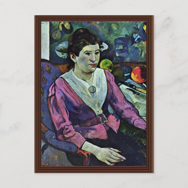 Portrait Of Marie Derrien Lagadu By Gauguin Paul Postcard (Front)
