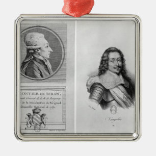 Portrait of Marie Francois Gontier de Biran Metal Tree Decoration