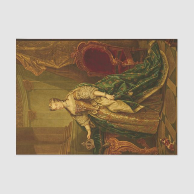 Portrait of Marie Leszczyńska by Jean-Baptiste Van Tissue Paper (Front)