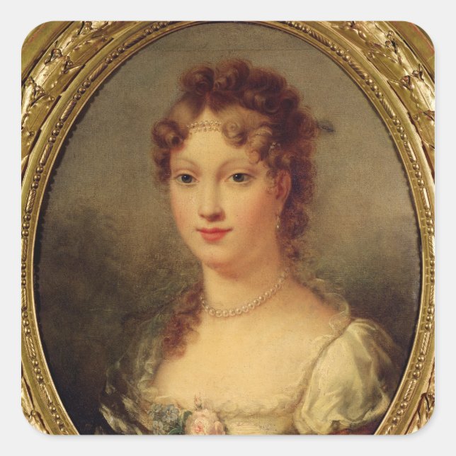 Portrait of Marie-Louise de Hapsburg-Lorraine Square Sticker (Front)