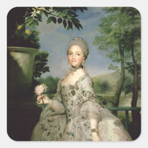 Portrait of Marie-Louise of Bourbon Square Sticker
