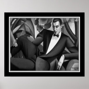 Portrait of Marquis d'Afflito by Tamara de Lempika Poster