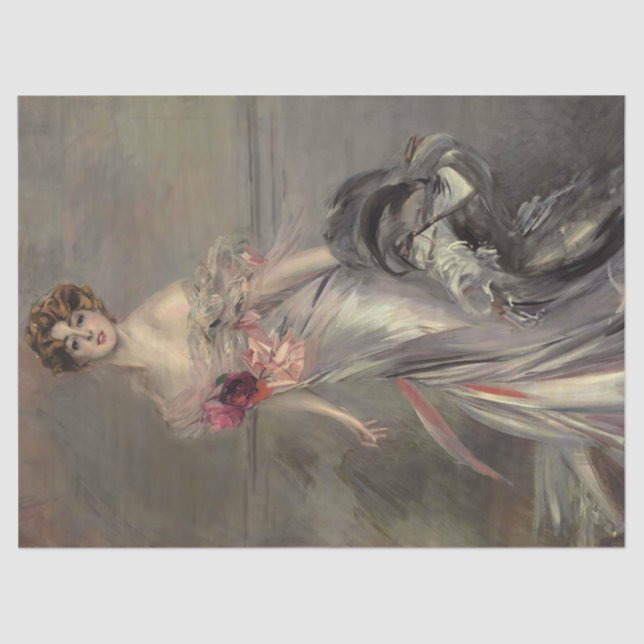 Portrait of Martha Regnier by Giovanni Boldini Tissue Paper (Front)