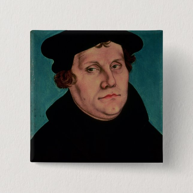 Portrait of Martin Luther, 1529 15 Cm Square Badge (Front)