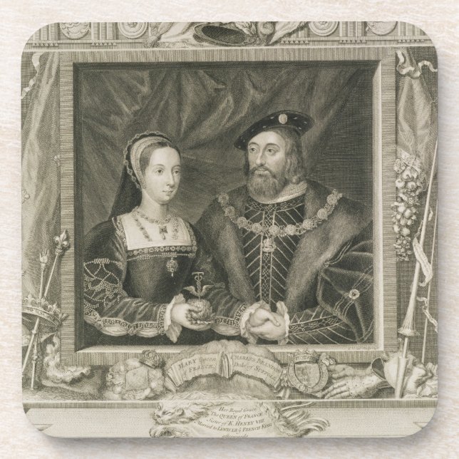 Portrait of Mary (1496-1533) Queen of France, and Coaster (Front)