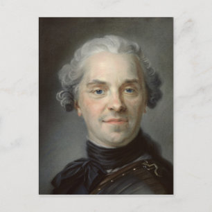 Portrait of Maurice, Comte de Saxe  1747 Postcard