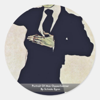 Portrait Of Max Oppenheimer By Schiele Egon Classic Round Sticker