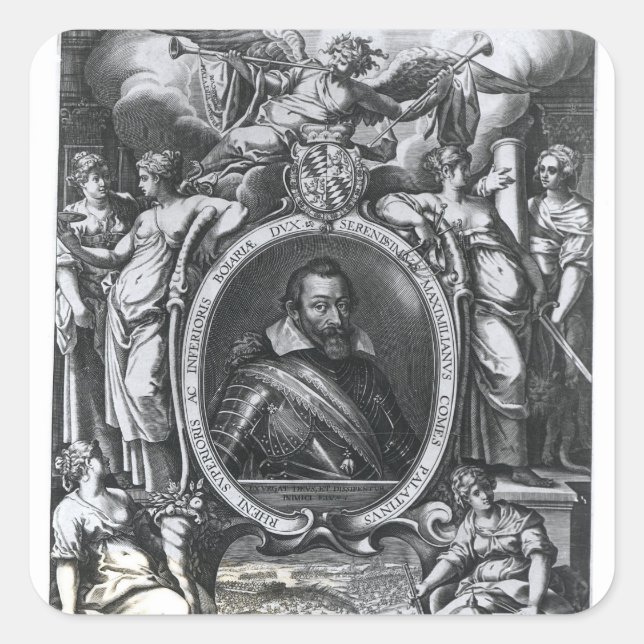 Portrait of Maximilian I of Bavaria Square Sticker (Front)