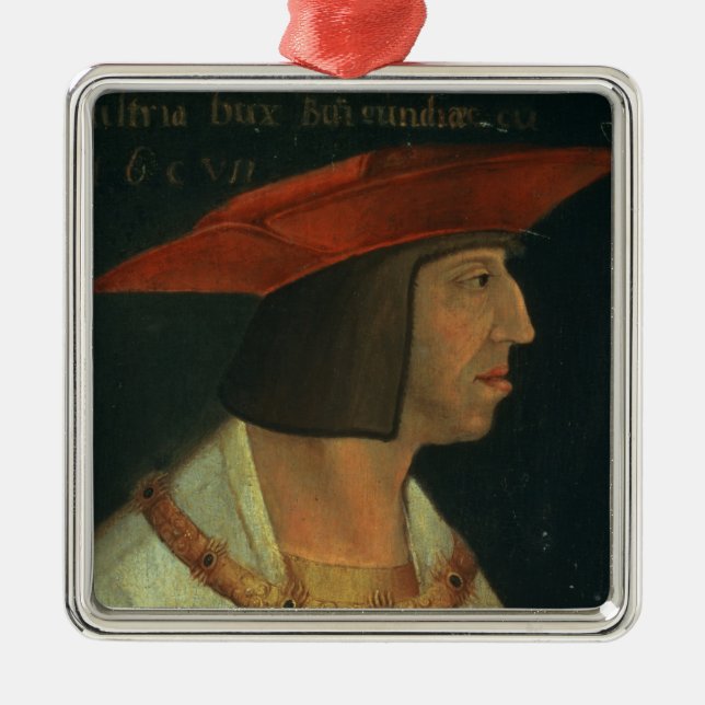 Portrait of Maximillian I Metal Tree Decoration (Front)