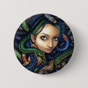 "Portrait of Medusa" Button