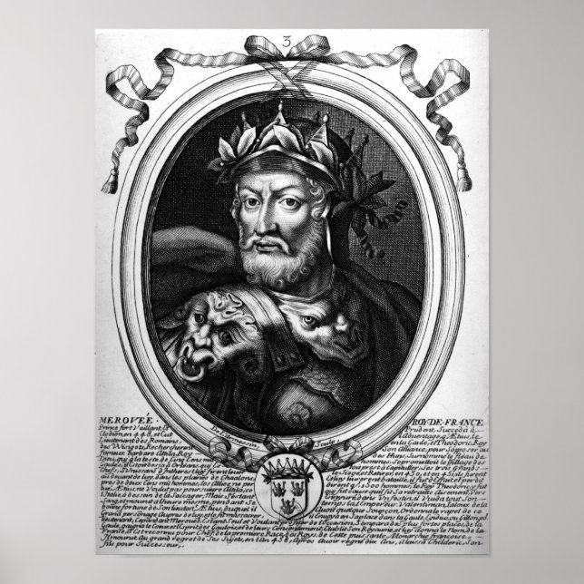 Portrait of Merovech  King of the Salian Franks Poster (Front)