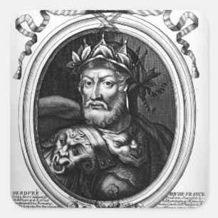 Portrait of Merovech King of the Salian Franks Square Sticker