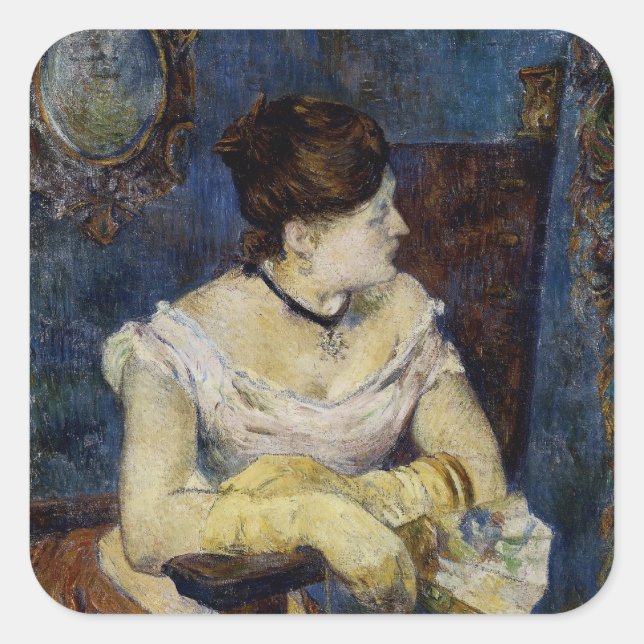 Portrait of Mette Gauguin, the Artist's Wife Square Sticker (Front)