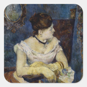 Portrait of Mette Gauguin, the Artist's Wife Square Sticker