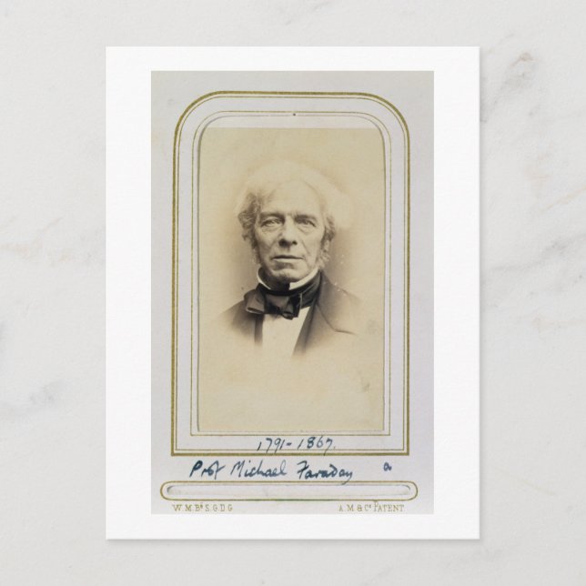Portrait of Michael Faraday (1791-1867) (albumen p Postcard (Front)