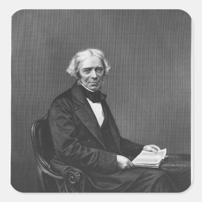 Portrait of Michael Faraday Square Sticker (Front)