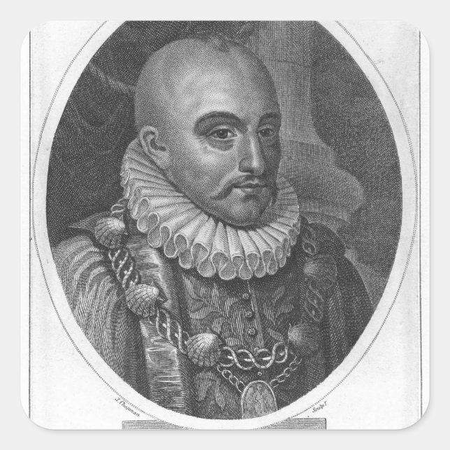 Portrait of Michel de Montaigne Square Sticker (Front)