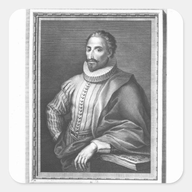Portrait of Miguel de Cervantes Saavedra Square Sticker (Front)