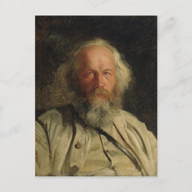 Portrait of Mikhail Alexandrovich Bakunin  1871 Postcard (Front)